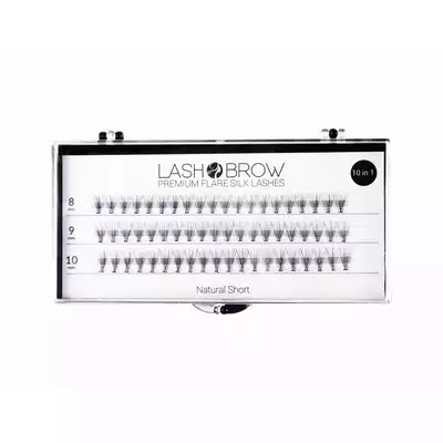 Lash Brow Natural Short Jedwabne rzęsy w kępkach PREMIUM FLARE SILK LASHES kępki